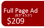 Full Page Ad (8.5" x 5.5") $209